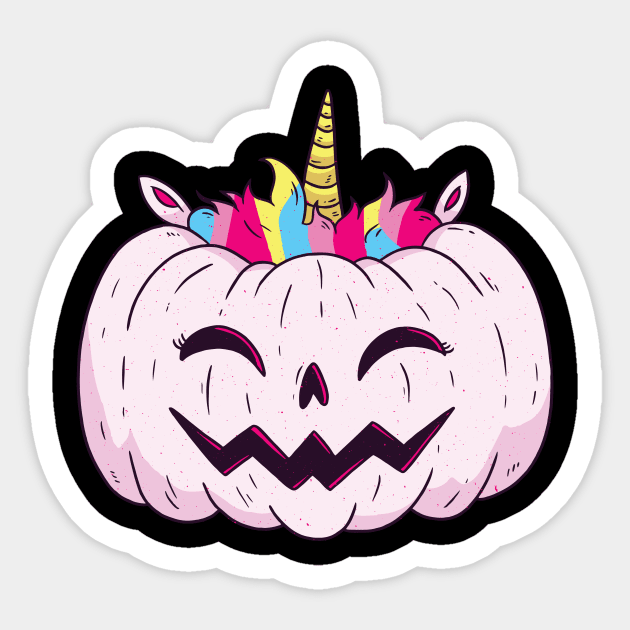 halloween UNICORN PUMPKIN funny Sticker by Midoart